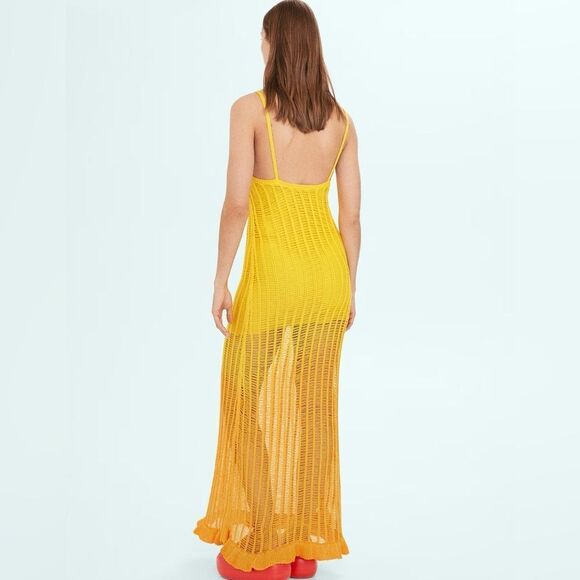 Mango Yellow and Orange Maxi Dress - Picture 5 of 11